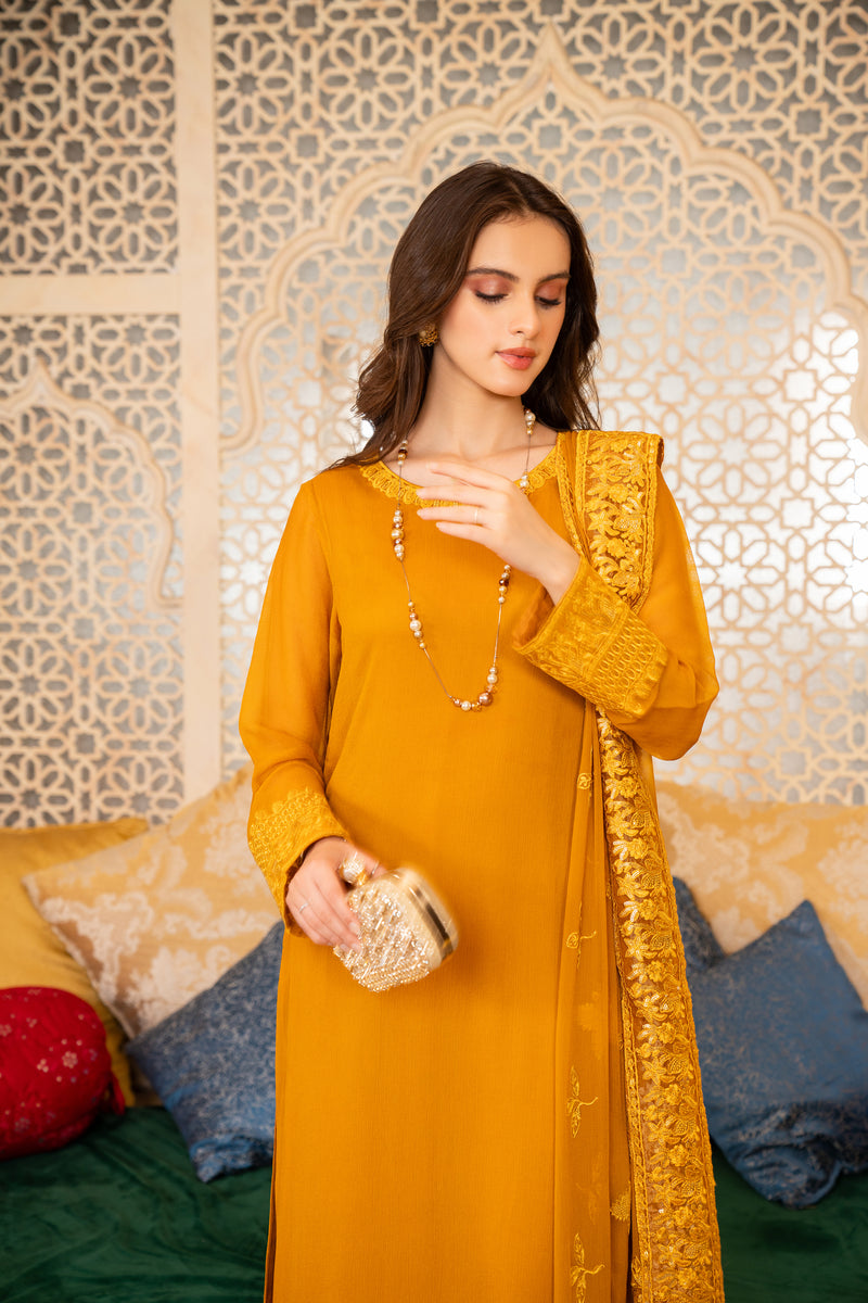 CHIFFON EMBROIDERED FORMAL DRESS BY ALEEZAY 01
