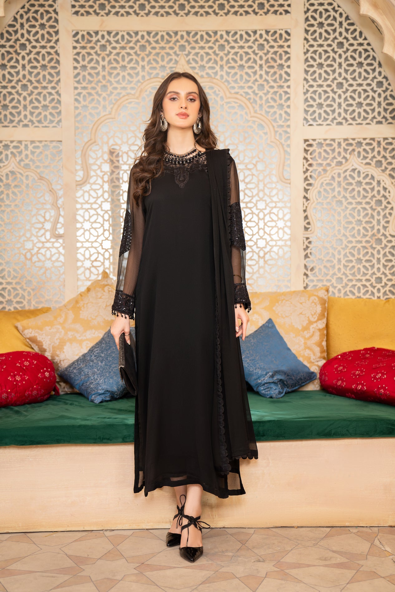 CHIFFON EMBROIDERED FORMAL DRESS BY ALEEZAY 12 – The Zaibai