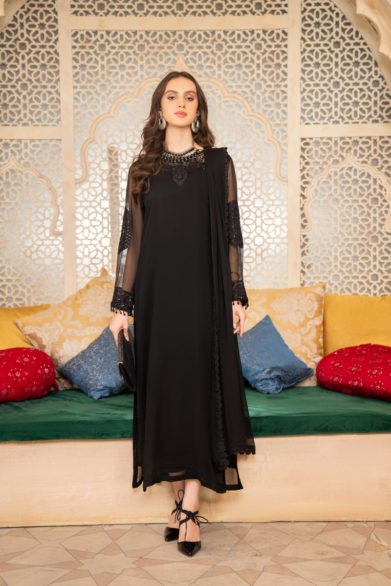 CHIFFON EMBROIDERED FORMAL DRESS BY ALEEZAY 12 The Zaibai CHIFFON EMBROIDERED FORMAL DRESS BY ALEEZAY 12 The Zaibai
