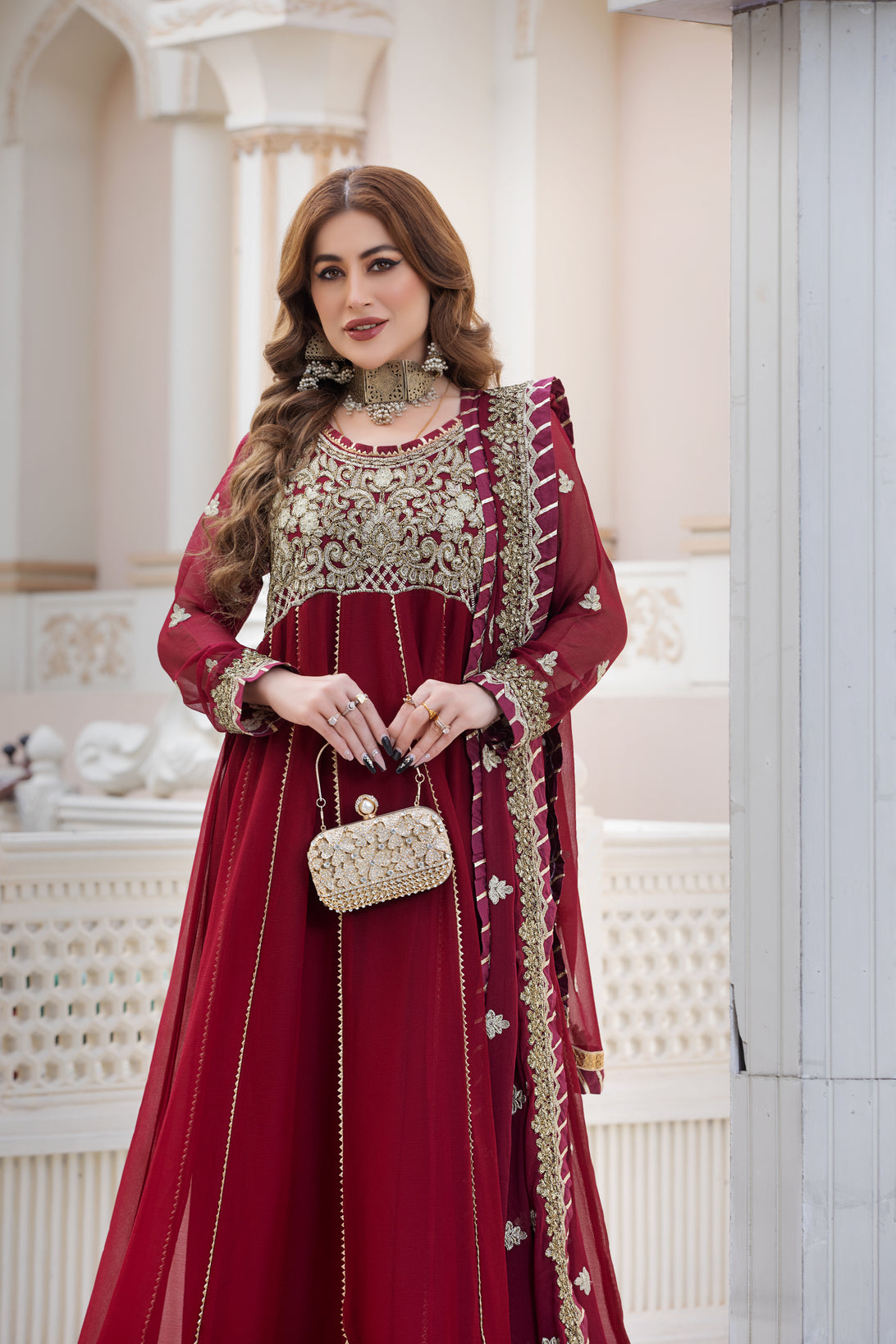 CHIFFON EMBROIDERED FORMAL DRESS BY ALEEZAY 10 – The Zaibai