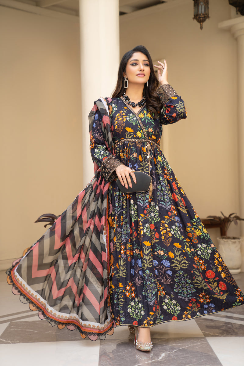 MONA LINEN LUXURY FROCK MH12
