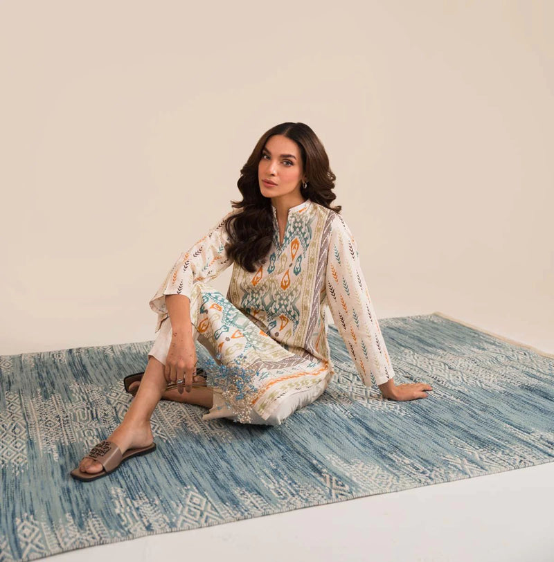 aztec cotton dress AZTEC COTTON SATIN DRESS BY SAHAR