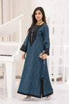 Miski FrostFit – Teal & Black Embroidered Dhanak 2pc Long Dress FFM8