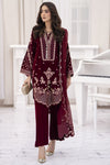 Makhmal by Gul Warun Maroon 3pc Velvet Embroidered Suit MBG10