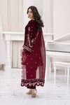 Makhmal by Gul Warun Maroon 3pc Velvet Embroidered Suit MBG10