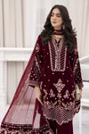 Makhmal by Gul Warun Maroon 3pc Velvet Embroidered Suit MBG10