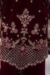 Makhmal by Gul Warun Maroon 3pc Velvet Embroidered Suit MBG10