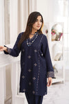 Miski FrostFit – Navy Embroidered Dhanak 2pc Pakistani Dress FFM6