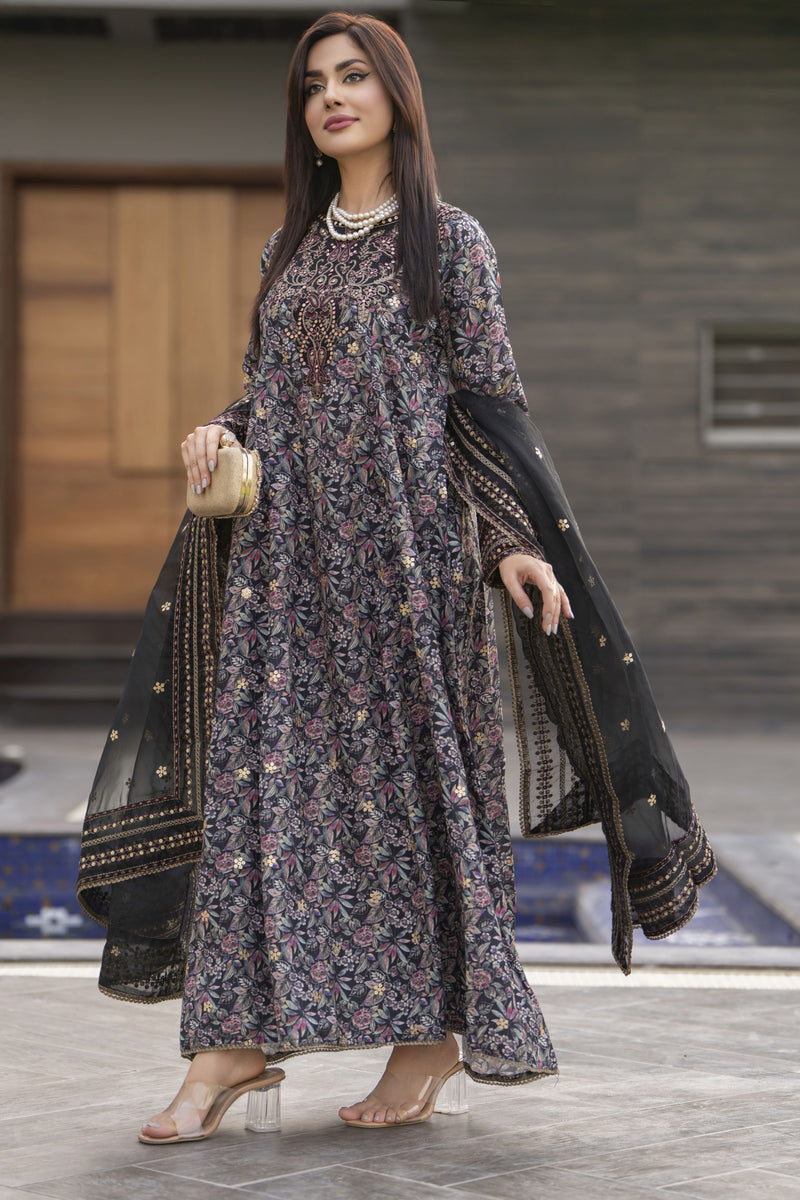 3pc Ready to Wear Silk Lawn Frock  BY MOHAGNI 18