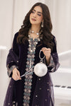 Makhmal by Gul Warun Deep Purple 3pc Velvet Embroidered Suit MBG9