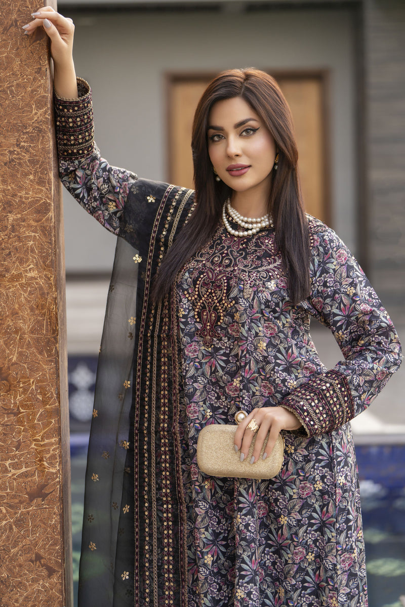 3pc Ready to Wear Silk Lawn Frock  BY MOHAGNI 18