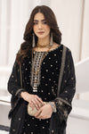 Makhmal by Gul Warun Black 3pc Velvet Embroidered Suit MBG6