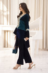 Makhmal by Gul Warun Teal and Navy 3pc Velvet Embroidered Suit MBG7