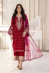 Makhmal by Gul Warun Shocking Pink 3pc Velvet Embroidered Suit MBG2