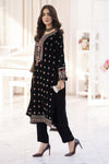Makhmal by Gul Warun Black 3pc Velvet Embroidered Suit MBG1