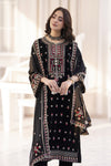 Makhmal by Gul Warun Black 3pc Velvet Embroidered Suit MBG1