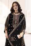 Makhmal by Gul Warun Black 3pc Velvet Embroidered Suit MBG1