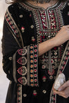 Makhmal by Gul Warun Black 3pc Velvet Embroidered Suit MBG1