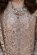 Zaiwaraat by Arwah – Embroidered Organza Gown with Net Dupatta – ZWR09