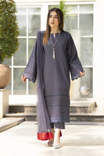 Aabpara Simply Warm Winter Linen 3pc Ready to Wear with Dyed Net Dupatta SWA1