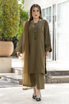 Aabpara Simply Warm Linen 3pc Ready to Wear with Dyed Net Dupatta SWA6
