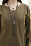 Aabpara Simply Warm Winter Linen 3pc Ready to Wear with Dyed Net Dupatta SWA2