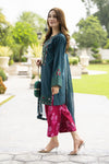 Lush by Aleezay – Teal Raw Silk 3pc Dress with Silk Dupatta Lush2