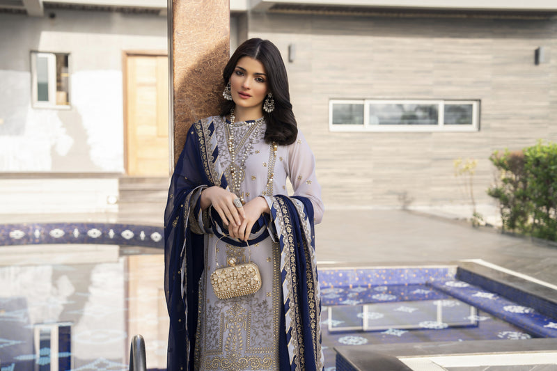 SILVER CHIFFON SEMI FORMAL SLR9