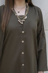 Aabpara Simply Warm Winter Linen 3pc Ready to Wear with Dyed Net Dupatta SWA8