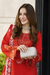 Lush by Aleezay – Orange Raw Silk Dress with Farshi Shalwar Lush1