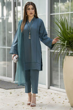 Aabpara Simply Warm Winter Linen 3pc Ready to Wear with Dyed Net Dupatta SWA9
