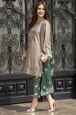 Lush by Aleezay – Smokey Taupe Raw Silk 3pc Dress Lush8