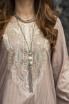 Lush by Aleezay – Smokey Taupe Raw Silk 3pc Dress Lush8