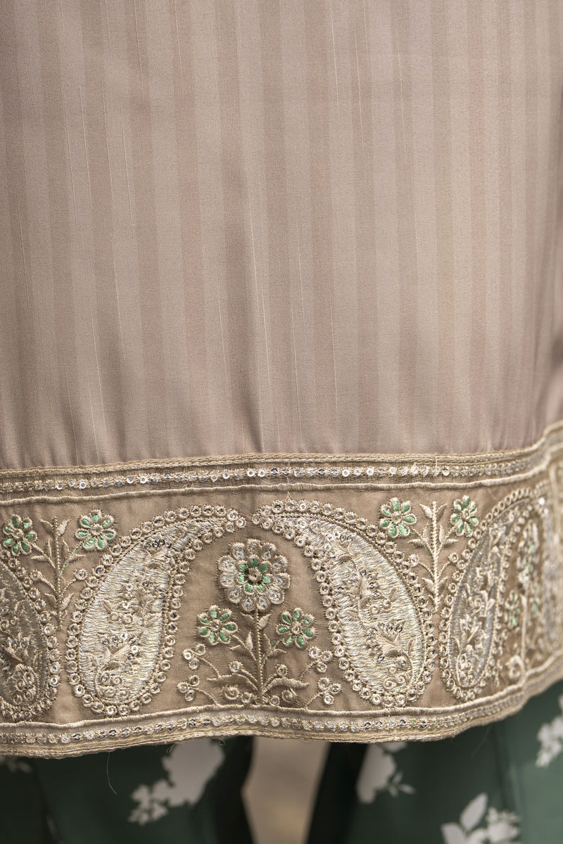 Lush by Aleezay – Smokey Taupe Raw Silk 3pc Dress Lush8