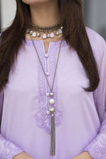 Gul Warun Lustre Chiffon – 3pc Ready to Wear Lilac Embroidered Chiffon Dress LSG5