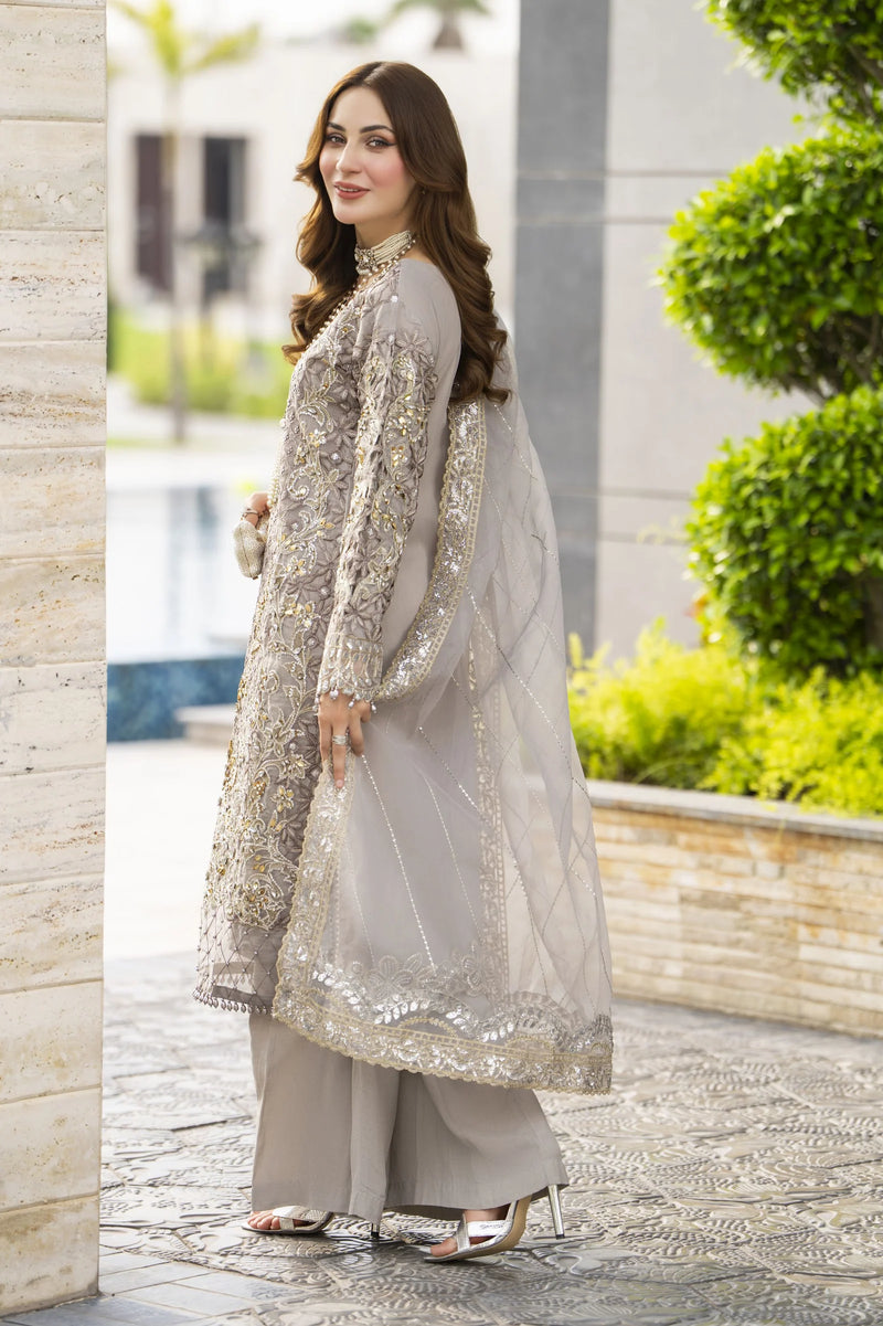 silver grey dresses pakistani Embellished Grey Gown Lehenga Pakistani Wedding Dresses