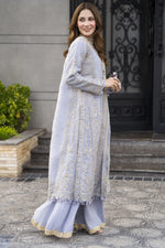 Icy Lavender Hand Embellished 3pc Formal Dress with Organza Dupatta SBS8