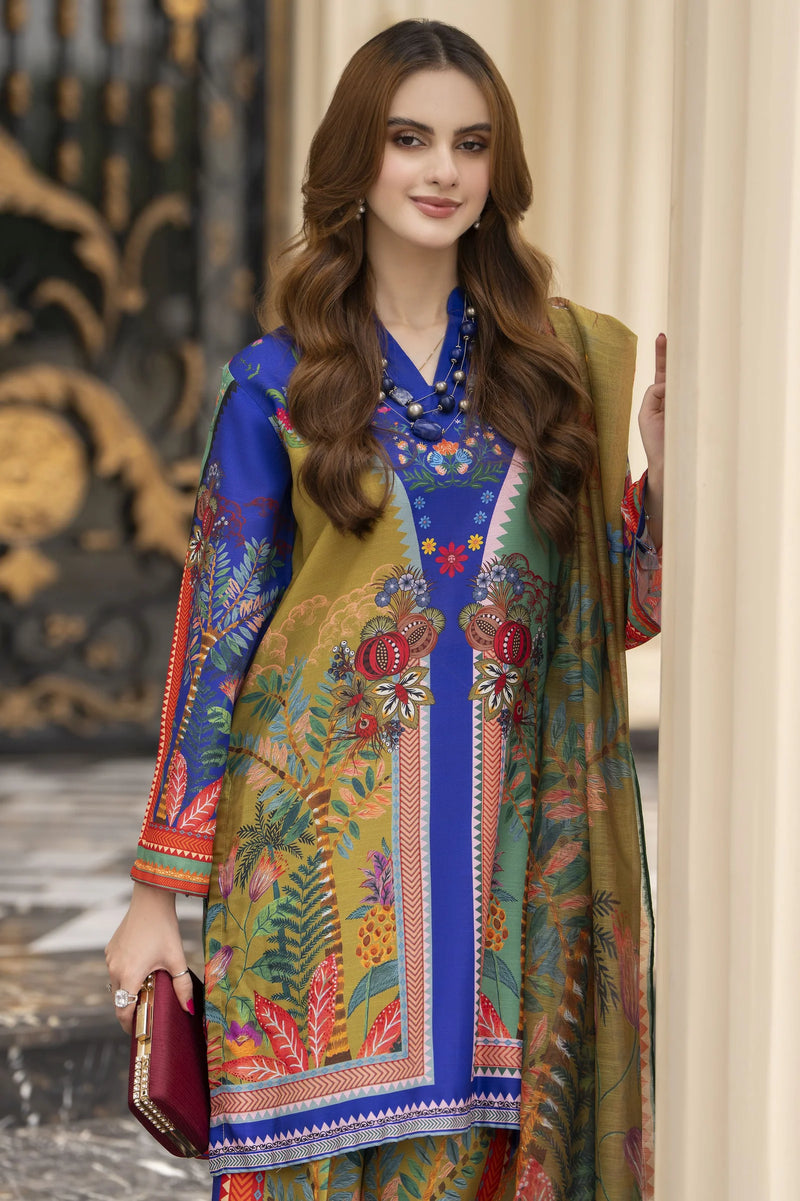 Daily Drapes by Mona – 3pc Printed Raw Silk co-ord set for women DDR5