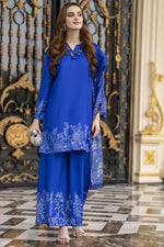 Daily Drapes by Mona – 3pc Raw Silk Suit with palazzo pants DDR4