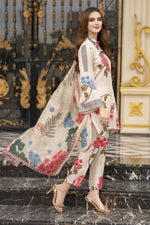 Daily Drapes by Mona – 3pc Printed Raw Silk Co-ord Suit DDR1