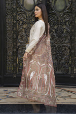 Cream Embroidered Cotton 3pc Women Suit with Dupatta | Baarish by Miski BYM3