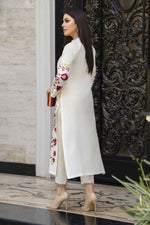 Ivory Multicolour Embroidered Cotton 2pc Women Suit | Baarish by Miski BYM2