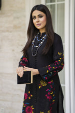 Black Floral Embroidered Cotton 2pc Womenswear Suit | Baarish by Miski BYM1