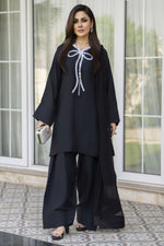 Black Raw Silk Embroidered Farshi Shalwar Set – Chand Sa Libaas by Aleezay | ALS4