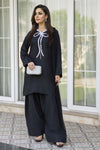 Black Raw Silk Embroidered Farshi Shalwar Set – Chand Sa Libaas by Aleezay | ALS4