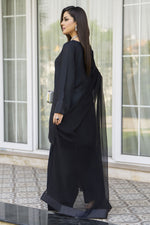 Black Raw Silk Embroidered Farshi Shalwar Set – Chand Sa Libaas by Aleezay | ALS4