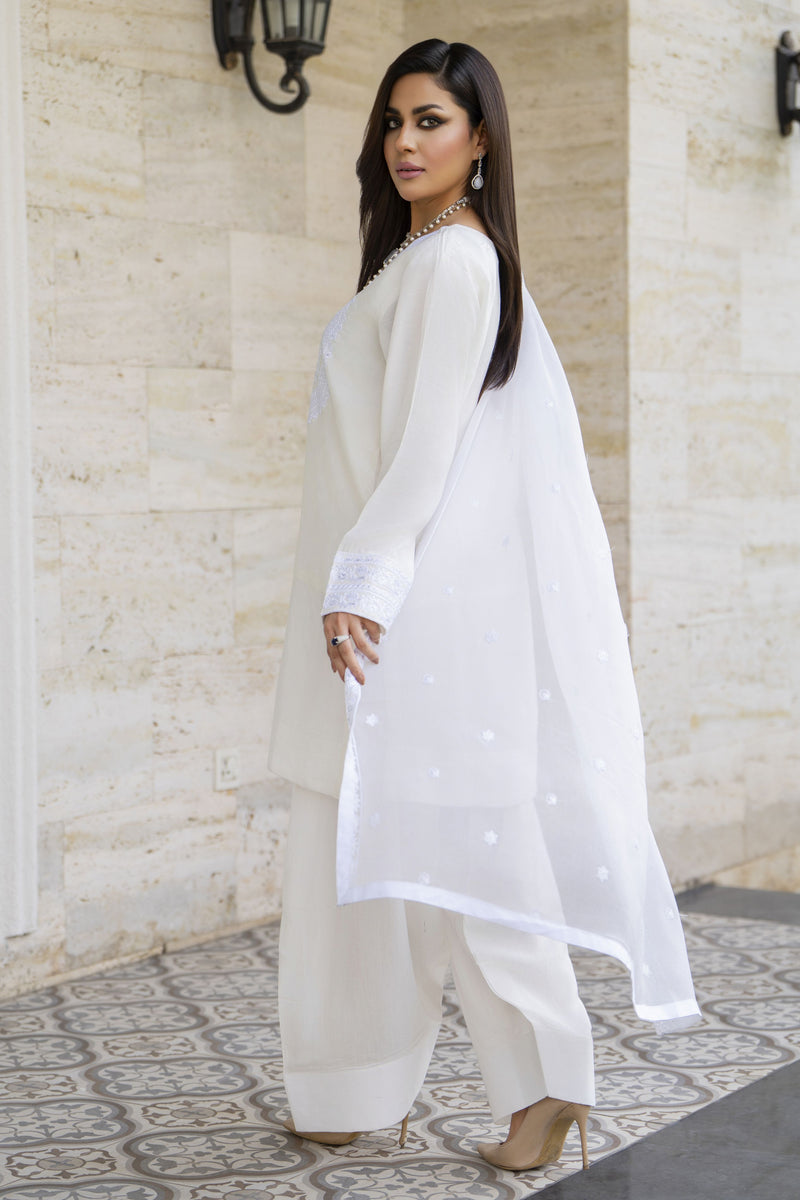 White Embroidered Farshi Set – Chand Sa Libaas by Aleezay | ALS6