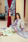 Floral Organza Shirt with Gold Silk Farshi Shalwar – RNK2