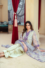 Floral Organza Shirt with Gold Silk Farshi Shalwar – RNK2