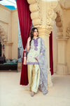 Floral Organza Shirt with Gold Silk Farshi Shalwar – RNK2